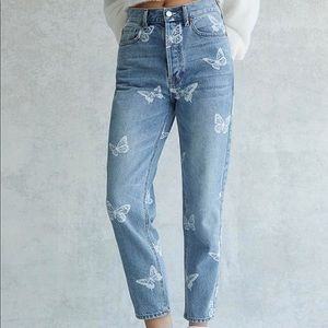 Pacsun Light Blue Jeans - White Butterfly